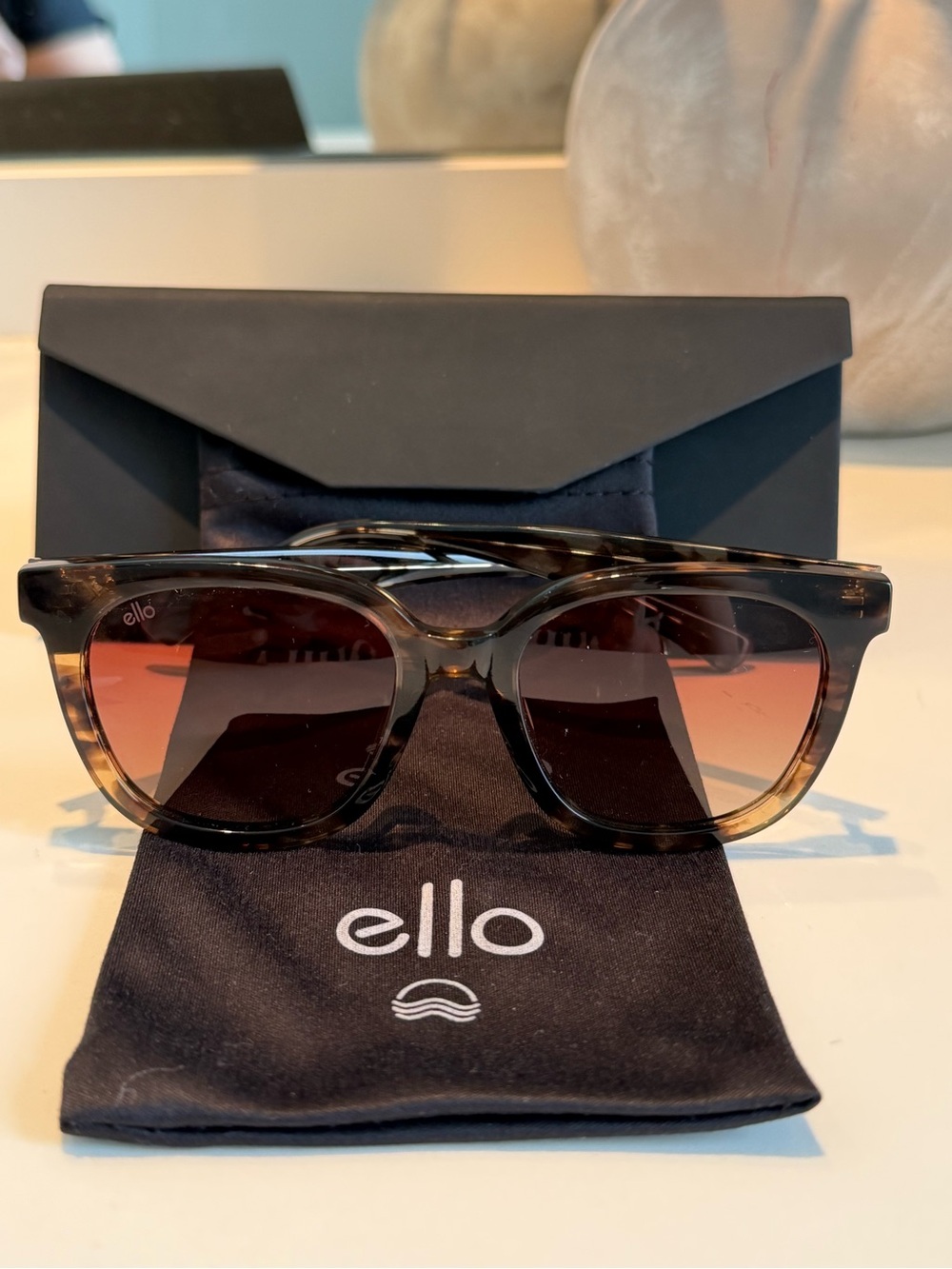 ello Women's Tortoise Shell Sunglasses with Brown Gradient Lenses